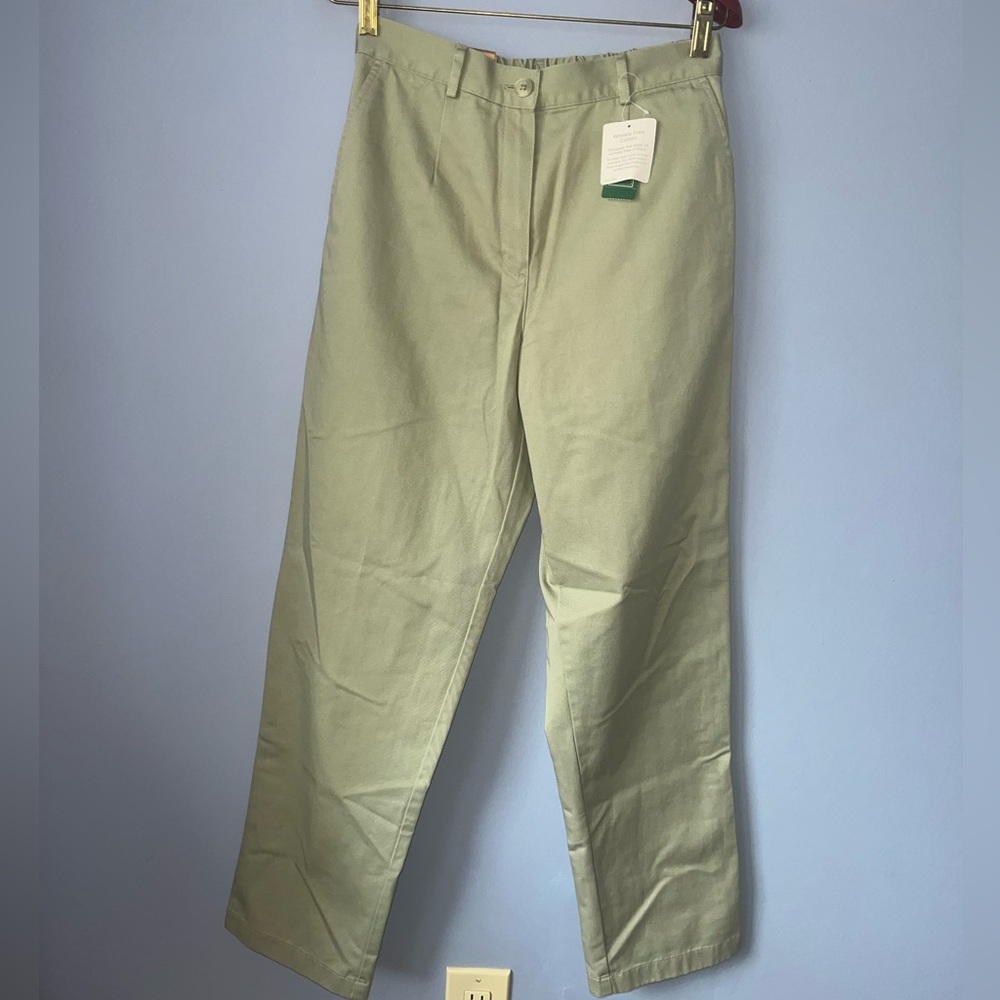 LL Bean Original Fit Comfort Waist Bayside Pants in Faded Olive Size 8